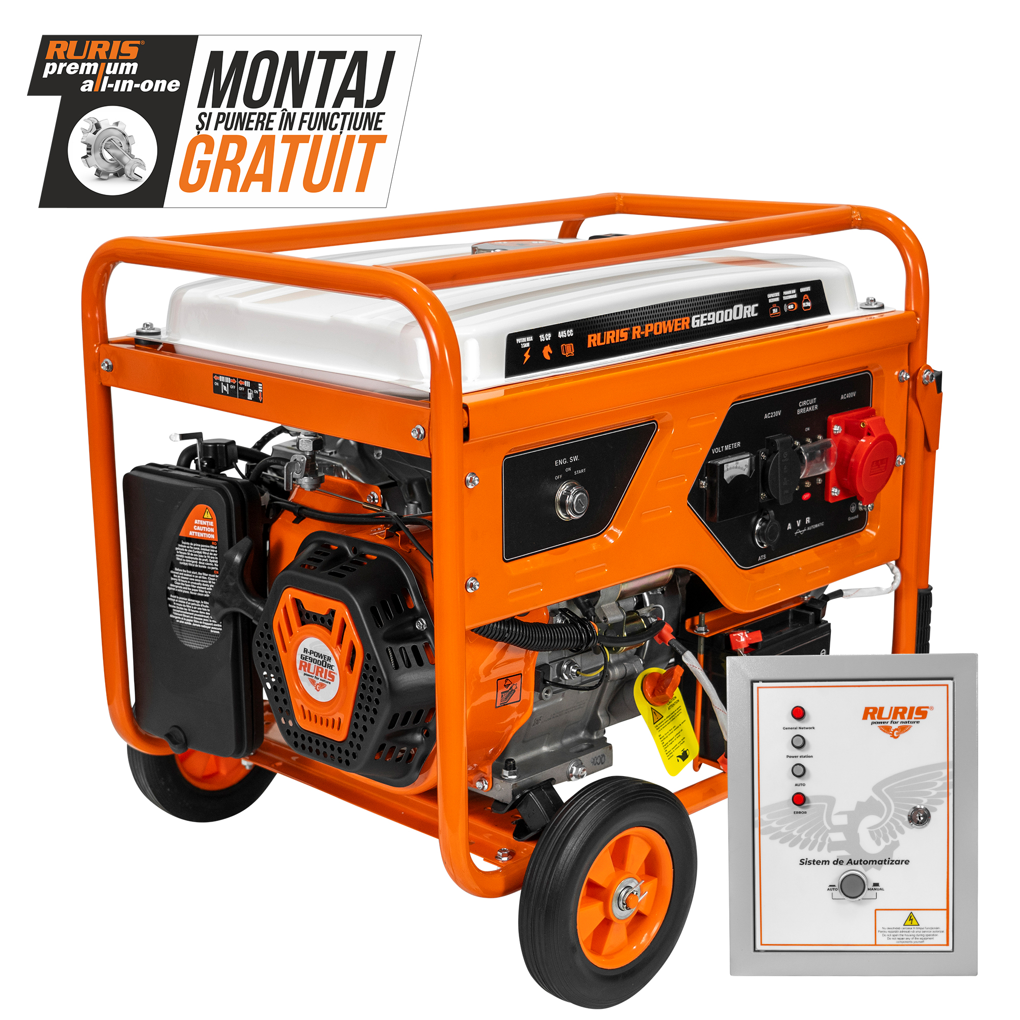 Imagine generala generator RURIS R-Power GE9000RC ATS 02